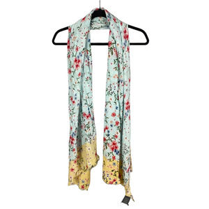 NWT Vince Camuto Floral Spring Scarf Blue Yellow